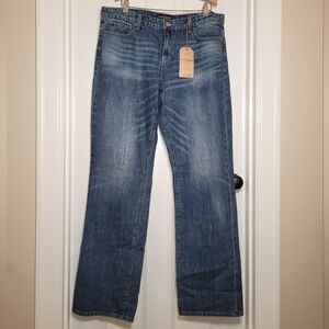Lucky brand denim jeans size 14 long easy rider bootcut 100% cotton nwt